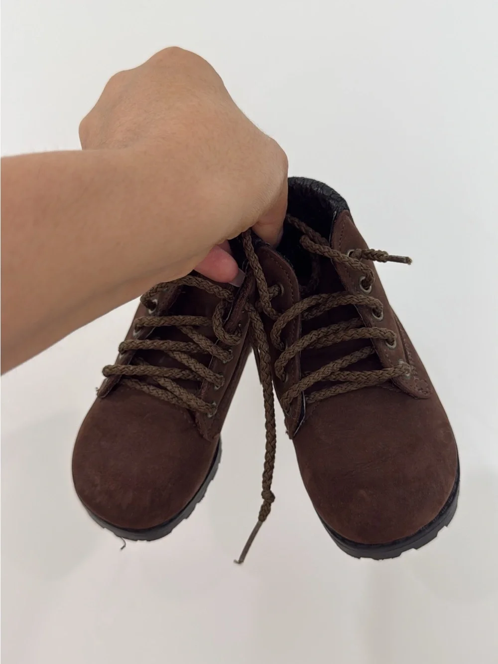 Zimmermann Shoes Kids Brown Lace-Up Ankle Boots with Black Padded Collar